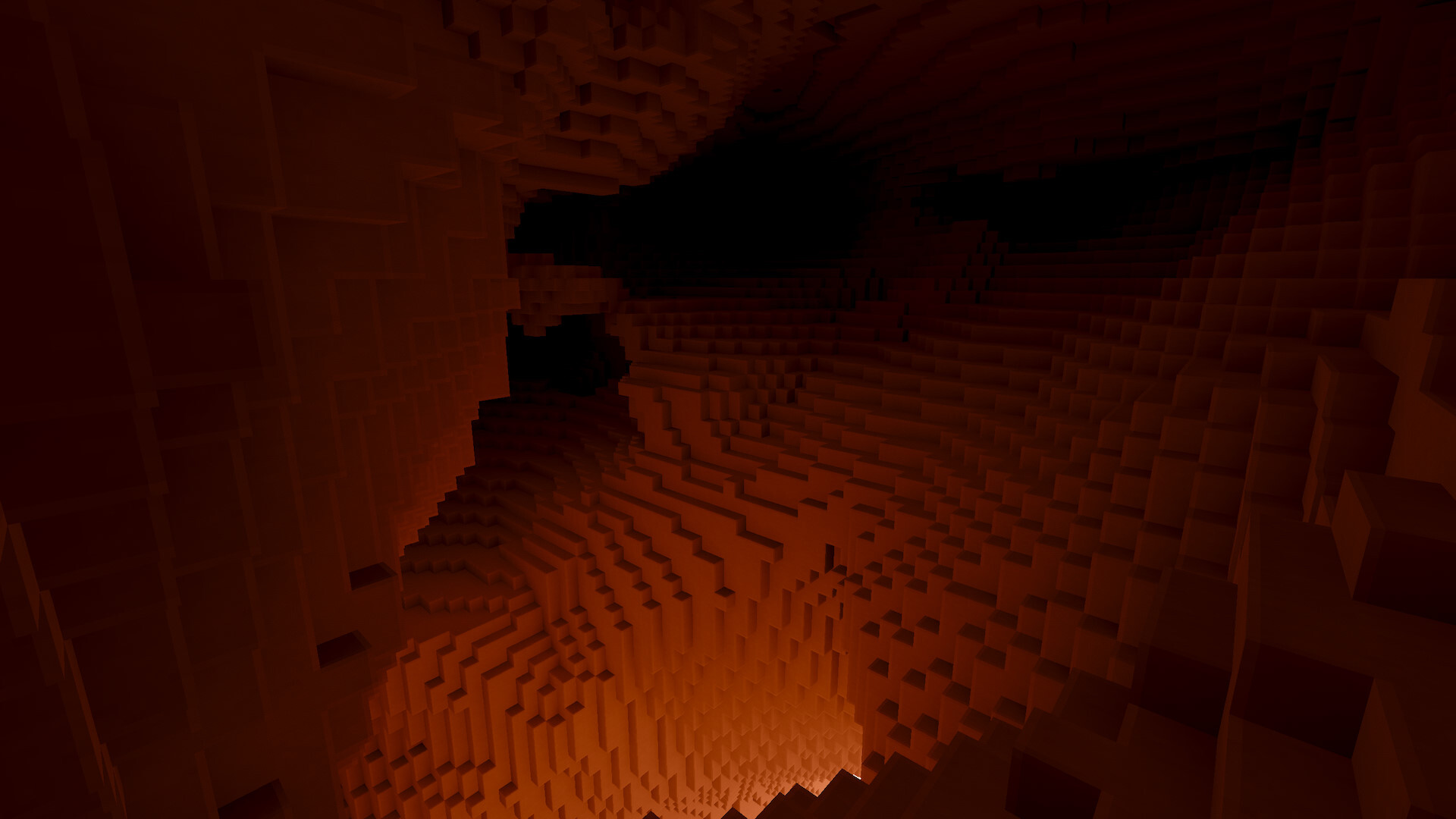 Magma lights up a huge cave