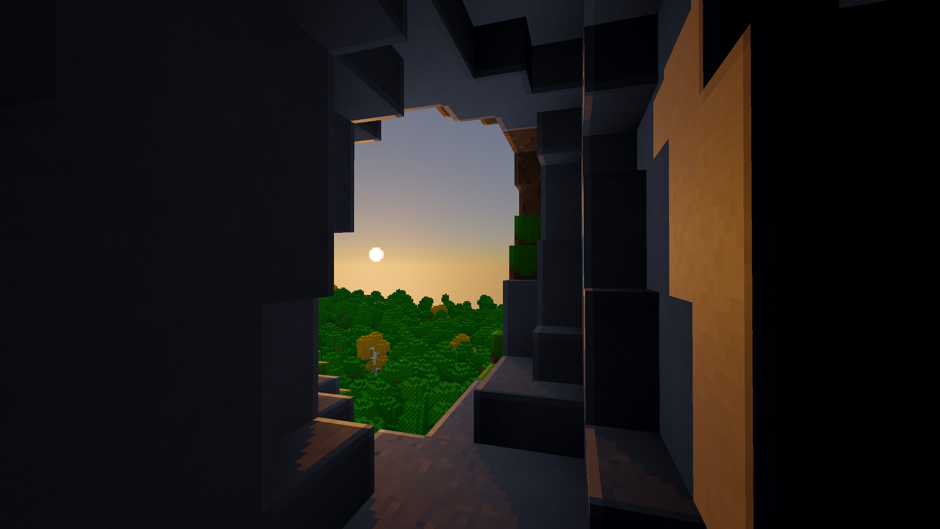 A cave at golden hour